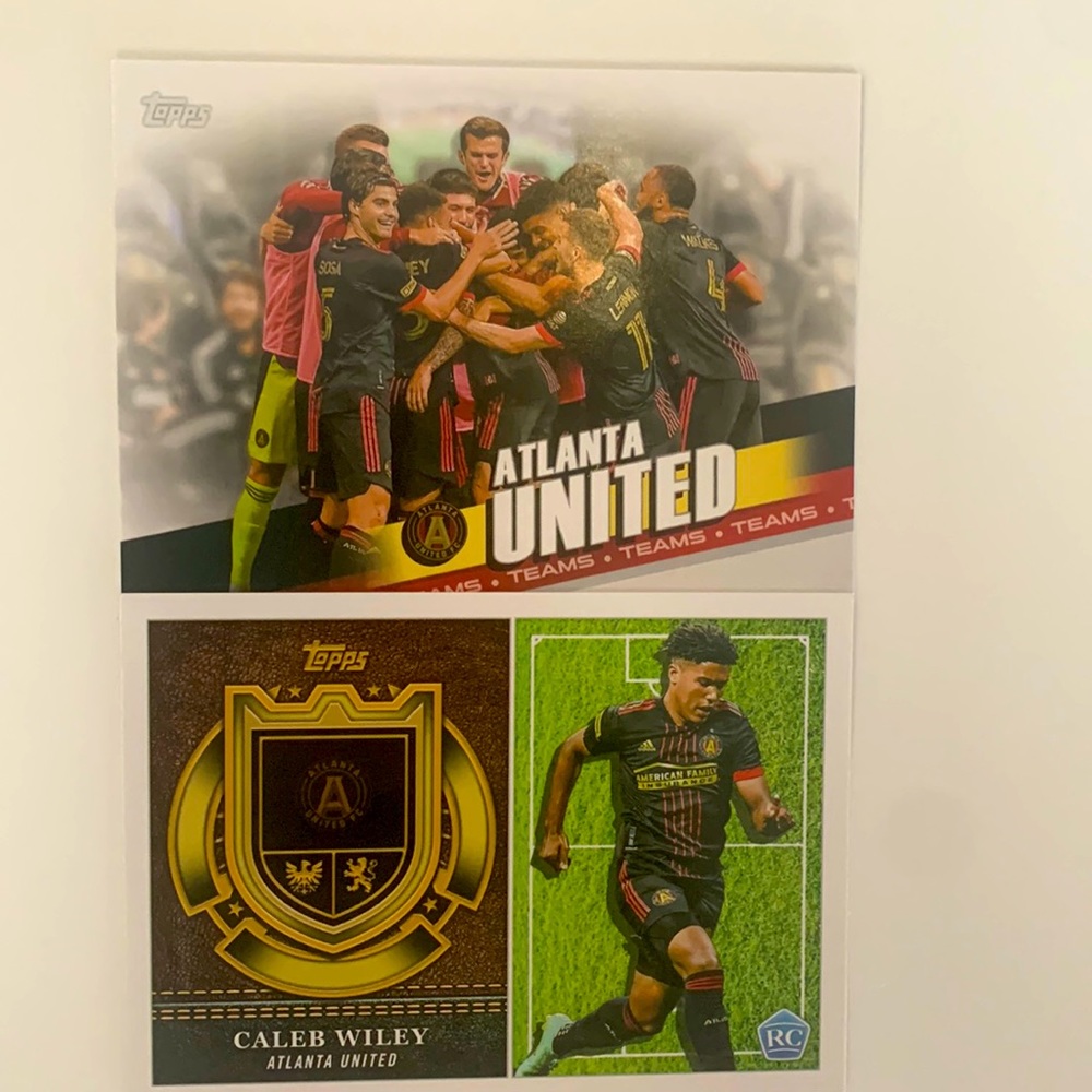 Atlanta United soccer trading cards.